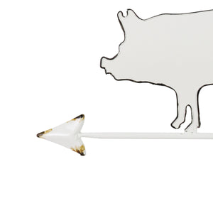 White Metal Pig Tabletop Weather Vane, 15 Inch | Shop Garden Decor by Exhart