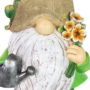 Garden Gnome with Sunflower Can't See Hat and Watering Can Statuary, 6.5 by 13.5 Inches | Shop Garden Decor by Exhart