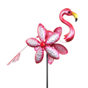 Pink Flamingo Double Sided Metal Garden Spinner Stake, 18 Inch | Shop Garden Decor by Exhart