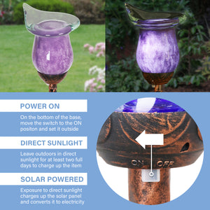 Solar Calla Lily Garden Stake in Purple, 4 by 31 Inches | Shop Garden Decor by Exhart