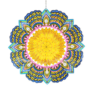 Laser Cut Gold Metal Hanging Spinner with Beaded Details, 12 Inch | Shop Garden Decor by Exhart