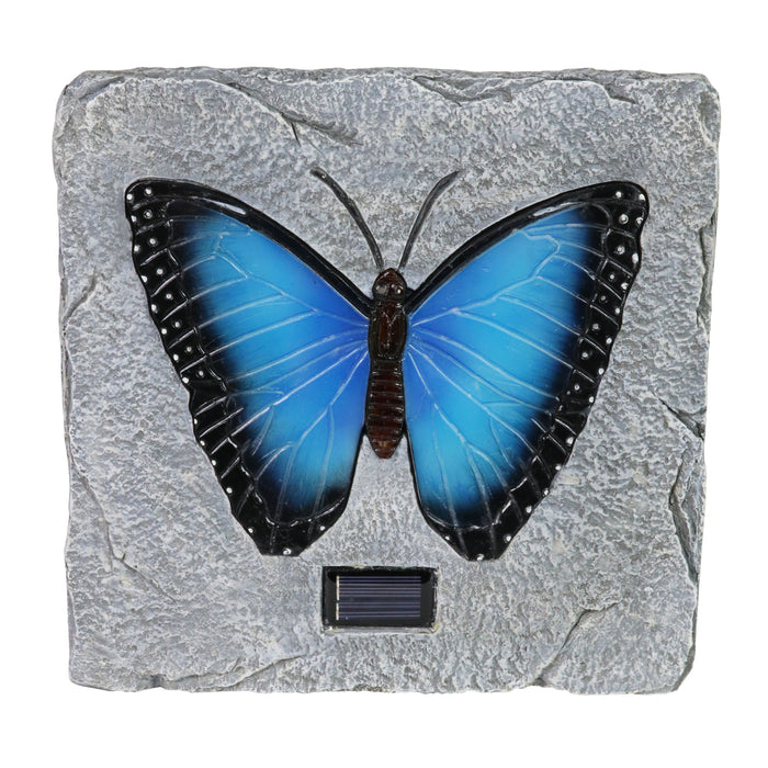 Solar Blue Butterfly Stepping Stone, 10 Inch
