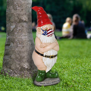 Limited Edition Good Time Patriot Pete Naked Gnome Statue, 14.5 Inches  | Shop Garden Decor by Exhart