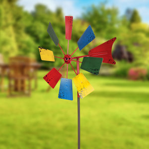 Vintage Windmill Wind Spinner Garden Stake, 16 by 78  inches | Shop Garden Decor by Exhart