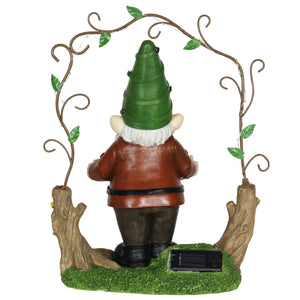 Solar Trellis Welcome Sign Gnome Statue, 14 Inch | Shop Garden Decor by Exhart