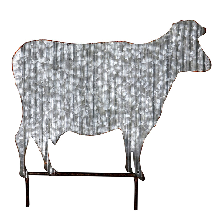Corrugated Metal Farmhouse Cow Garden Stake, 19 by 19 Inches
