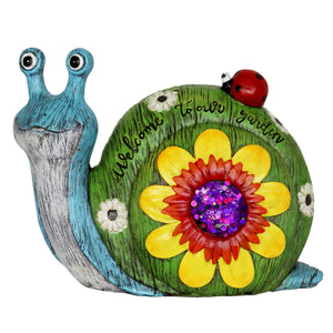 Colorful Welcome To Our Garden Snail Statue, 8 Inch | Shop Garden Decor by Exhart