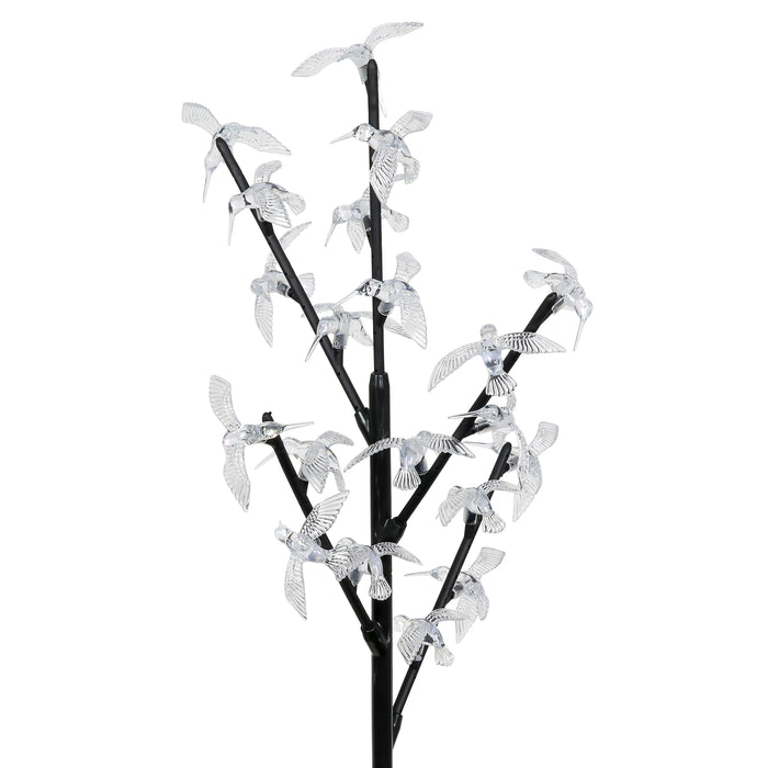 Solar Bird Branch Garden Stake with Twenty LED Lights, 13 by 38 Inches