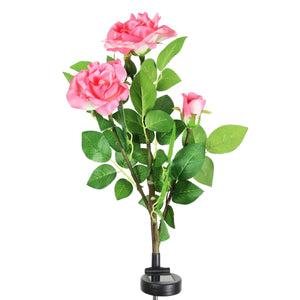 Solar Pink Rose Bunch Fabric Garden Stake, 12 by 32 Inches | Shop Garden Decor by Exhart