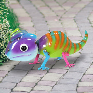 Metal Colorful Chameleon Statuary, 14 Inch | Shop Garden Decor by Exhart