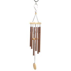 Exhart, Hand Tuned Bronze Metal Chime with Natural Wood Top and Charm, 30 Inch | Shop Garden Decor by Exhart
