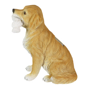 Solar Golden Retriever with LED Rope Toy Statuary, 8 by 14 Inches | Shop Garden Decor by Exhart