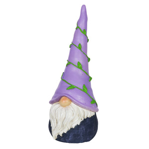 Solar Can't See Hat Gnome with Illuminating Purple Vine Gnome Hat, 13 Inch | Shop Garden Decor by Exhart