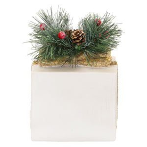 White LED Christmas Gift Décor on a Battery Powered Timer, 6.5  Inch | Shop Garden Decor by Exhart