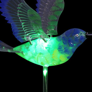 Solar WindyWing Hummingbird Garden Stake with Green LED Lights, 7 Inch | Shop Garden Decor by Exhart