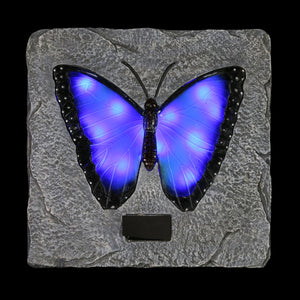 Solar Blue Butterfly Stepping Stone, 10 Inch | Shop Garden Decor by Exhart