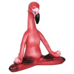 Meditating Yoga Flamingo in Lotus Pose Garden Statue, 16 Inch | Shop Garden Decor by Exhart