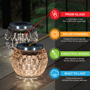 Exhart, Set of Four Solar Glass Prism Lights, 4 Inch | Shop Garden Decor by Exhart