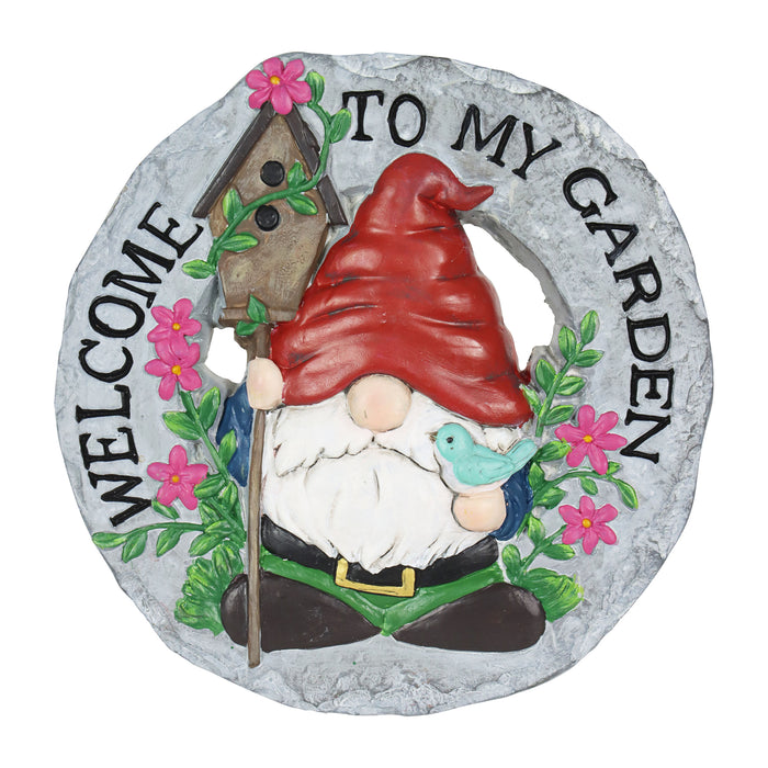 Welcome to my Garden Gnome Hand Painted Resin Stepping Stone, 10 Inch