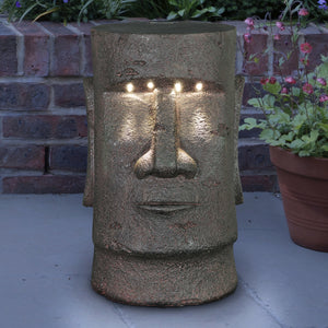 Solar Tiki Face Garden Stool, 18 Inch | Shop Garden Decor by Exhart