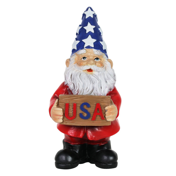 USA Sign Garden Gnome, 8.5 Inch