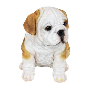 Hand Painted English Bulldog Puppy Statuary, 6 Inch | Shop Garden Decor by Exhart