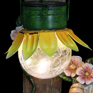 Solar Sunflower Lantern Welcome Sign Gnome Statuary, 11 by 13 Inches | Shop Garden Decor by Exhart