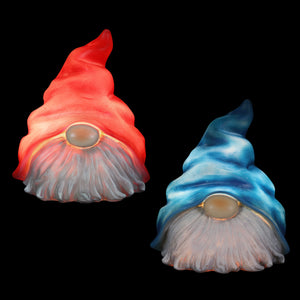 2 Piece Solar Blue and Red Hat Garden Gnome Statuary Set, 6 Inch
 | Shop Garden Decor by Exhart