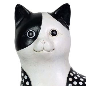 Black and White Cat Statue, 6 by 12 Inches | Shop Garden Decor by Exhart