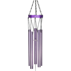 Purple Lotus Metal Wind Chime, 8 by 39 Inches | Shop Garden Decor by Exhart