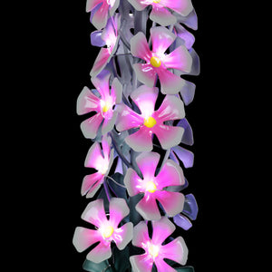 Solar Metal Flower Stalk Garden Stake in Pink with Twenty Four LED lights, 5 by 42 Inches | Shop Garden Decor by Exhart