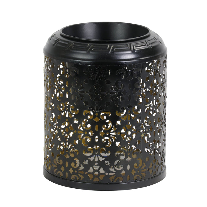 Metal Filigree LED House Plant Pot on an Automatic Timer, 8 Inch