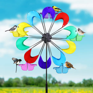 Coney Island Hand Painted Ferris Feeder Bird Feeder and Spinner, 24 by 95 Inches | Shop Garden Decor by Exhart