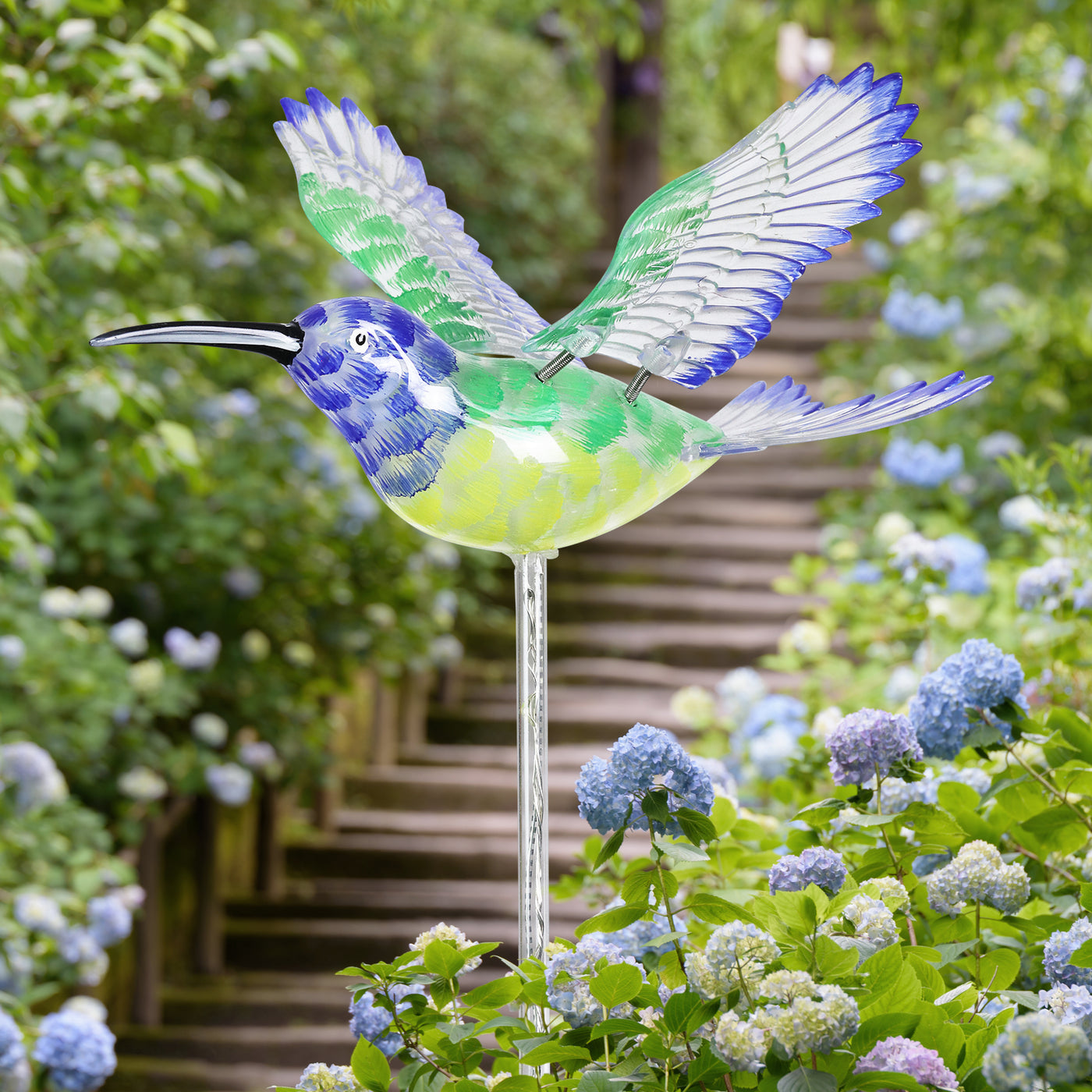 Hummingbird Feeder Metal Daylily Flower Garden Stakes Floral Garden Stake  Decoration Outdoor Mangeoire Oiseaux Exterieur