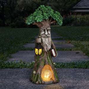 Solar Tree Scholar Carrying Book with Firefly LED Crackle Ball, 16 Inch | Shop Garden Decor by Exhart