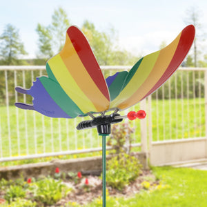 WindyWings Rainbow Butterfly Garden Stake, Set of (4), 30 Inches tall