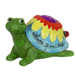 Colorful Welcome To Our Garden Turtle Statue, 6.5 Inches | Shop Garden Decor by Exhart