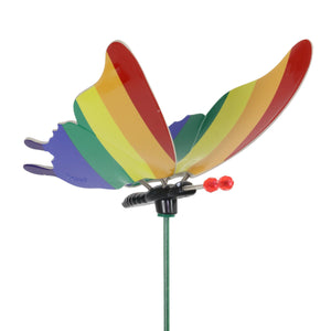 WindyWings Rainbow Butterfly Garden Stake, Set of (4), 30 Inches tall