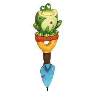 Frog on a Trowel Garden Tool Plant Stake, 4.5 by 15 Inches | Shop Garden Decor by Exhart