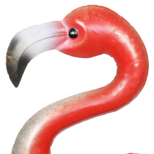 Wood and Metal Flamingo Garden Statue, 29 Inch | Shop Garden Decor by Exhart