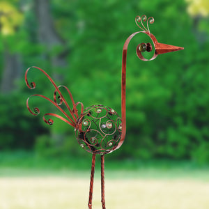 Bronze Filigree Bird with Gold Beads Garden Statue, 28 by 48 Inches | Shop Garden Decor by Exhart