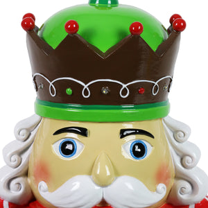 Nutcracker King Soldier with Brightly Hand Painted LED Uniform on a Battery Powered Automatic Timer, 19 Inch | Exhart