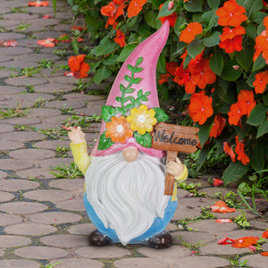 Pink Can't See Hat Welcome Gnome Statuary, 4.5 by 7.5 Inch | Shop Garden Decor by Exhart