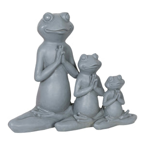 Three Lotus Posing Frogs Statue, 9 Inches | Shop Garden Decor by Exhart