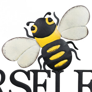 Bee Yourself Hand Painted Metal Garden Stake, 21 by 17 Inches | Shop Garden Decor by Exhart