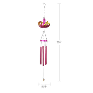 Spinning Pink Lotus Wind Chime, 8 by 39 Inches | Shop Garden Decor by Exhart
