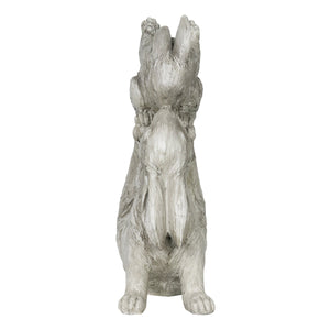 Kissing Rabbit with Baby Bunny Garden Statue in Natural Resin Finish, 15 Inches