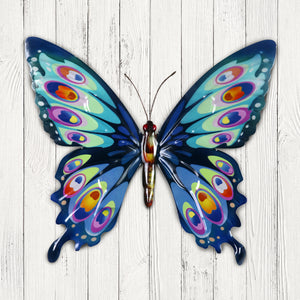 Metal Colorful Hand Painted Butterfly Wall Art, 14.5 by 13 Inches | Shop Garden Decor by Exhart
