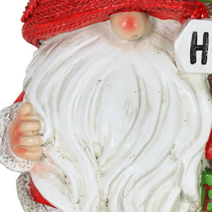 Hand Painted Red Hat Christmas Gnome with Believe Signpost, 8.5 Inch | Shop Garden Decor by Exhart