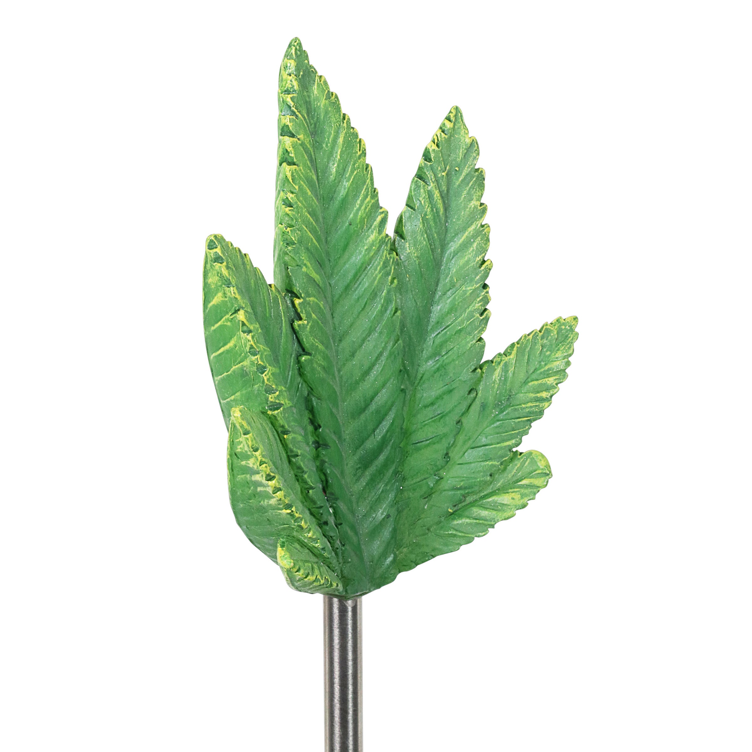 Solar Ganja Leaf Resin Garden Stake, 4 by 30 Inches | Shop Garden Decor by Exhart
